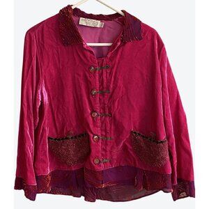 Taylor G Womens Vintage Medium Decorative Blouse Top Fuschia Purple
